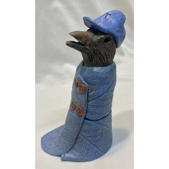 B.G. Dodson Artisan Studio Pottery Pie Bird CROW Officer Pi - Picture 1 of 7